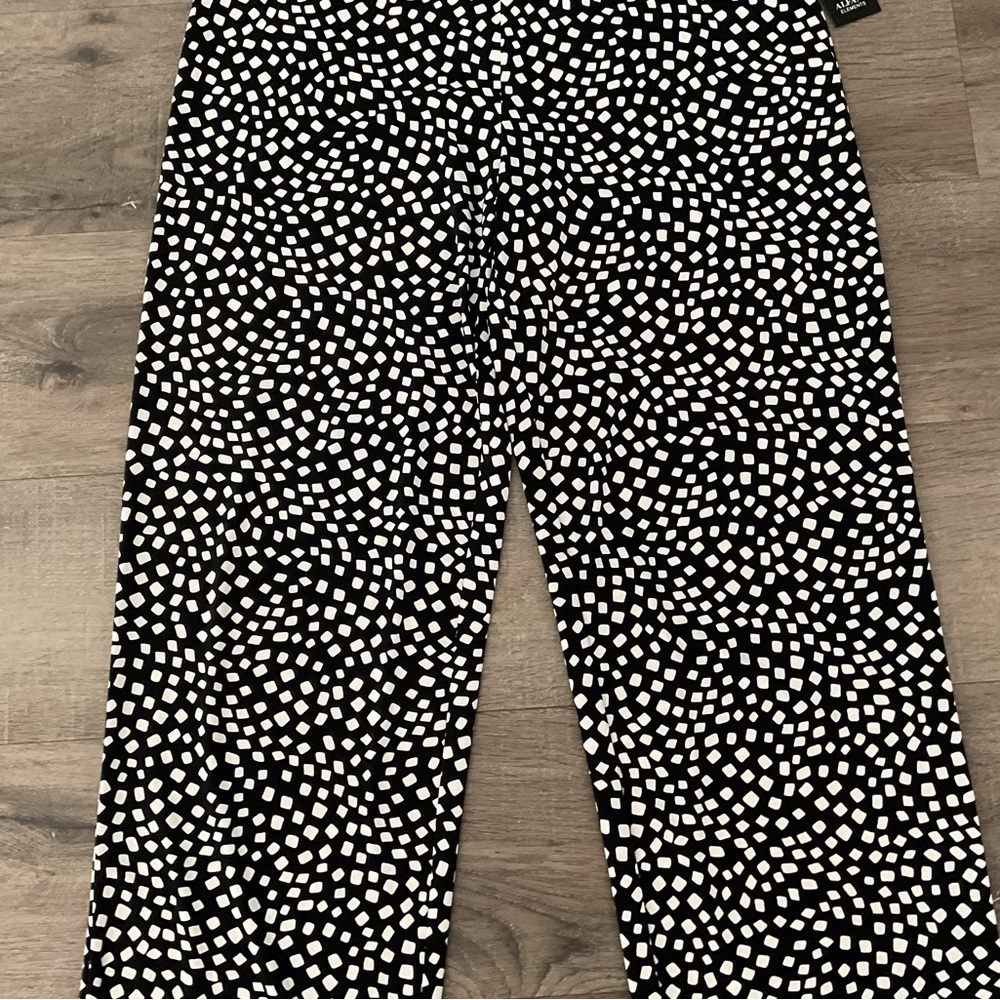 Alfani Black and White Geometric Pants - Picture 2 of 6